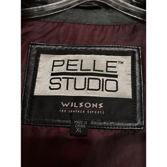 Vintage Wilsons Leather Pelle Studio Mens Bomber Jacket XL Full Zip Moto - Picture 4 of 10